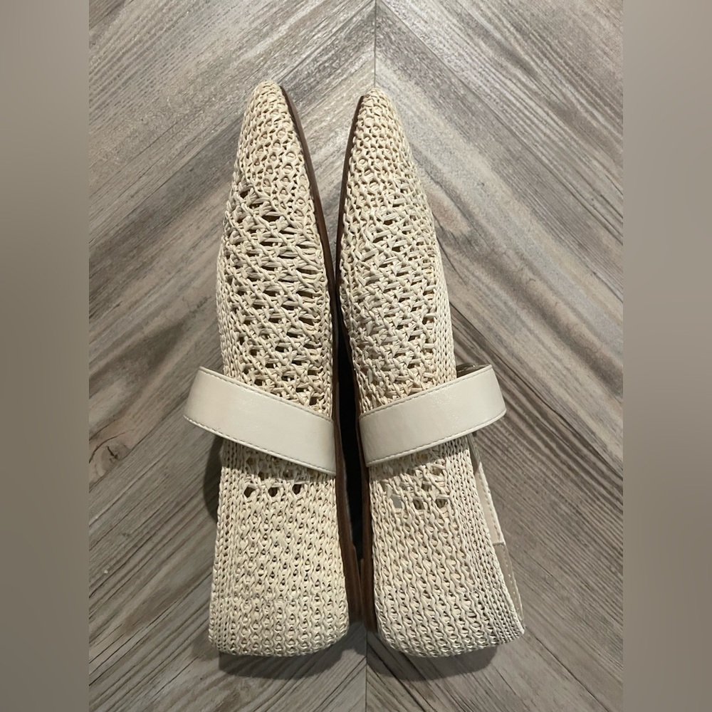 Woven Crochet Mary Jane Flats in Cream - Picture 4 of 8